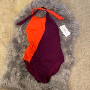 NWT Athleta Color Blocked One Piece M